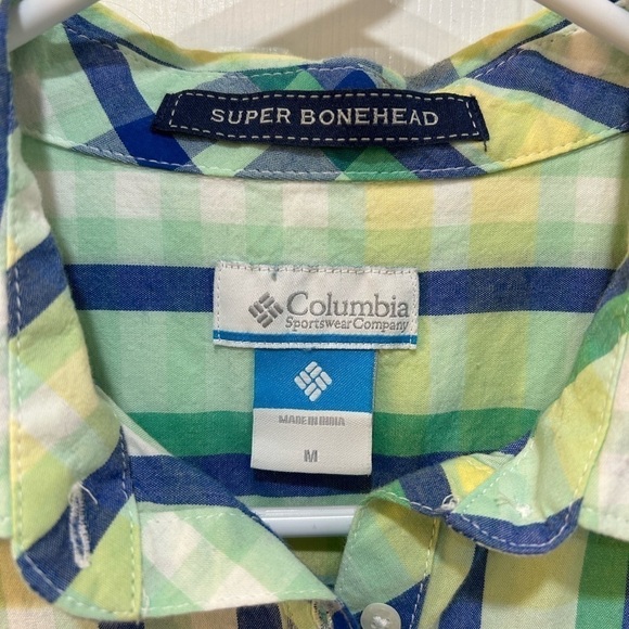 Columbia 100% Cotton Collared Plaid Dress Knee Length W/ Pockets Women's Sz M - Picture 3 of 10